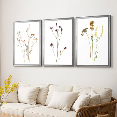 Pressed Botanical I - Toile tendue avec châssis sur mesure - 3 pièces