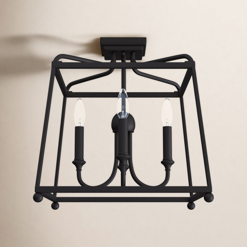 Libby Langdon For Crystorama  4 Light Black Forged Ceiling Mount