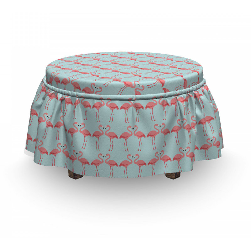 Housse pour repose-pieds flamant rose oiseaux