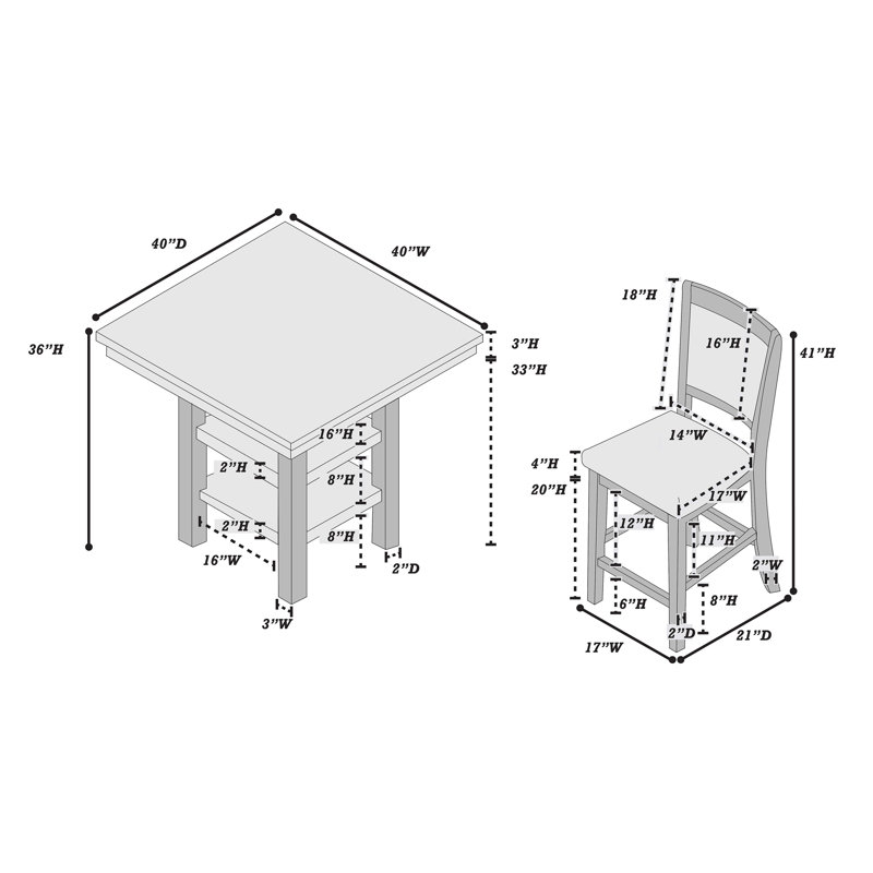 5 Piece Counter Height Dining Set