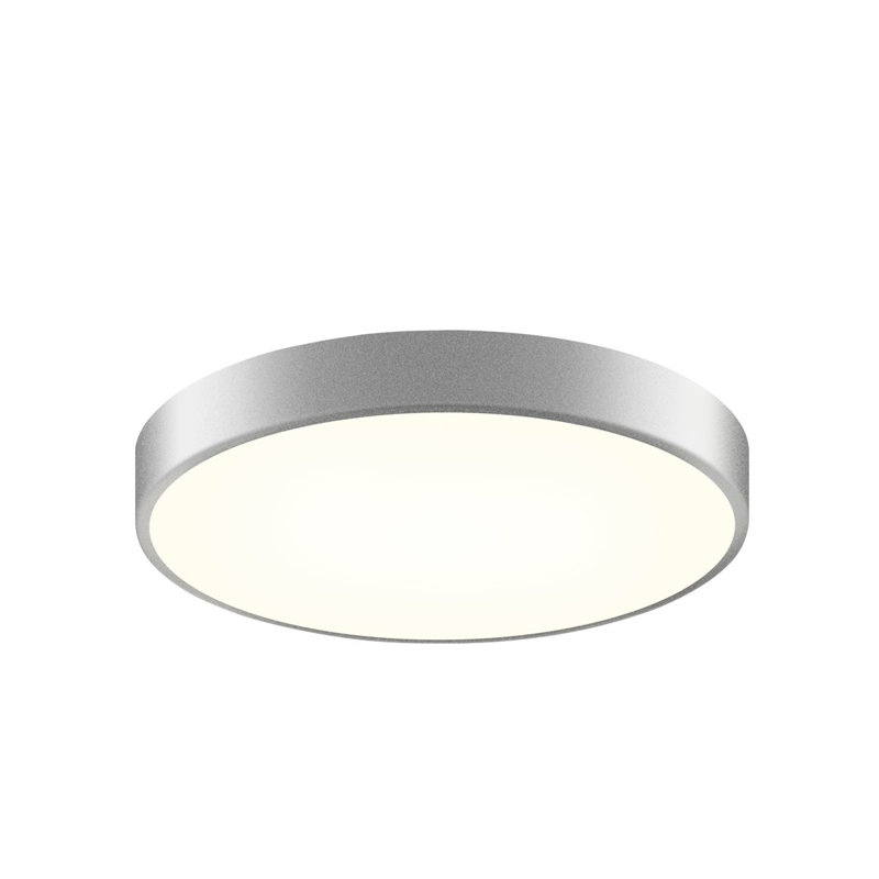 Plafonnier encastré 1 lumière DEL Pi, Aluminium brillant brillant, H 2 po x l 8 po x P 8 po, 3000 K