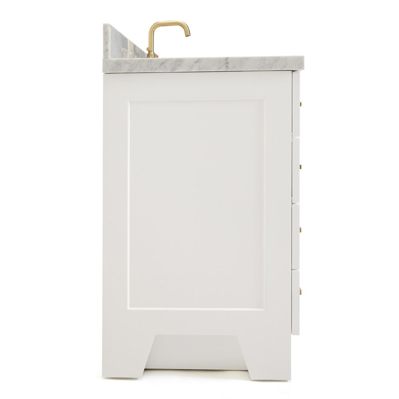 ARIEL TAYLOR 43 IN RIGHT OFFSET RECTANGLE SINK VANITY, White, Oval, Right