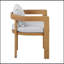 Ensemble de 2 chaises de salle à manger d'extérieur et d'intérieur Elko, structure en teck avec coussins gris clair, résistantes aux intempéries