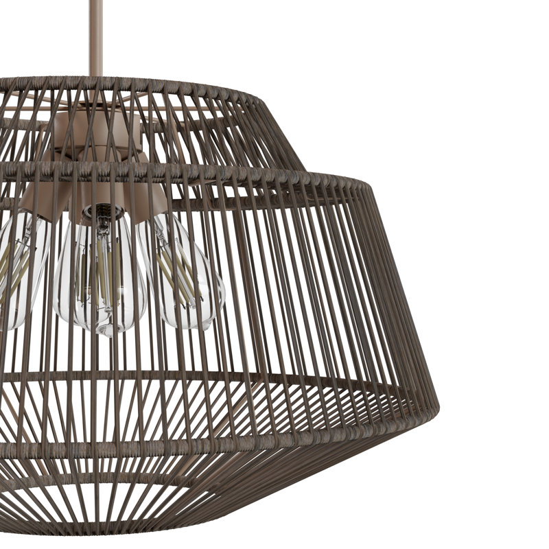 Jasmine Roth 4 - Light Sable Rattan Geometric Pendant