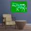 «Green Abstract Cow», reproduction d'art mural contemporain contemporain, paysage de cheval-130643922