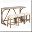 Ensemble de table de bar 4 pièces avec prise de courant, tabourets rembourrés et conception moderne pour une utilisation polyvalente dans les salons et les salles à manger-407927974-407927975