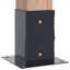 Post Bases Square 12 Pcs Anthracite Powder-Coated Steel-6537737