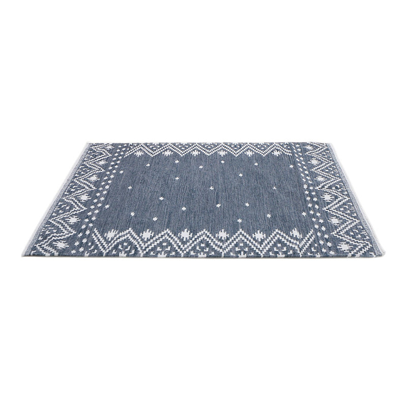 Moroccan Area Rug in Dark Navy, Rectangle 8' x 10'