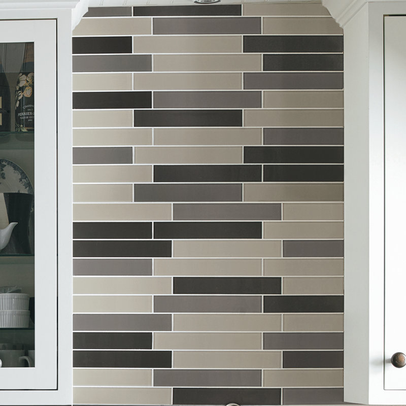 Charm School 2'' W x 12'' L Glass Subway Singular Tile, Greige