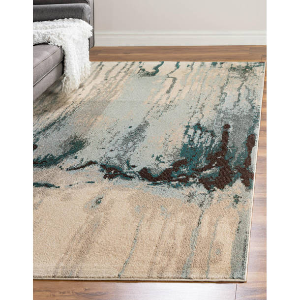 Langley Street Eddins Performance Orange/Blue/Brown Rug & Reviews | Wayfair