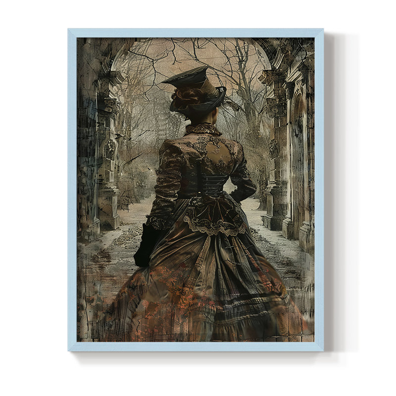 Reproduction encadrée WOMEN Series CMXLI - bois massif, H 15 po x l 12 po, Bleu
