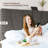 Upholstered Storage Platform Bed Frame with Adjustable Height Velvet Headboard, LED Light & Charging Station, No Box Spring Needed-2113428756-2113428763