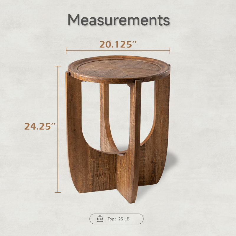 Table de bout Keenesburg Rustic Farmhouse, table d'appoint French Country