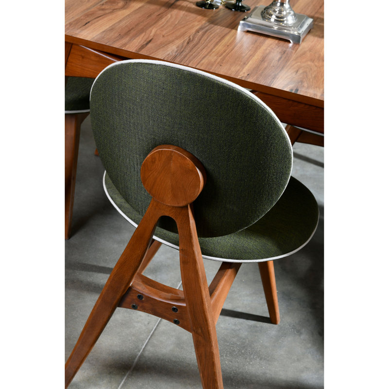 4 - Person Dining Set, Walnut/Green