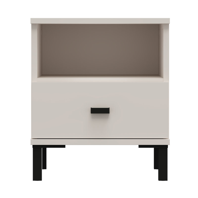 SALAMIS Bedside table, Opaque White, Cream