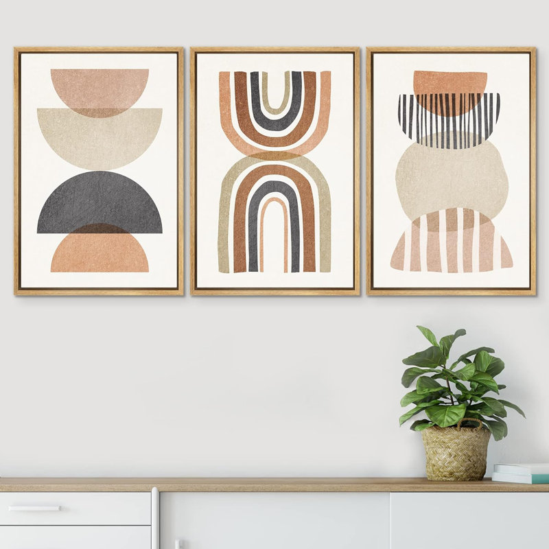 Mid Century Modern Boho, Naturel, H 36 po x l 72 po x P 1,5 po