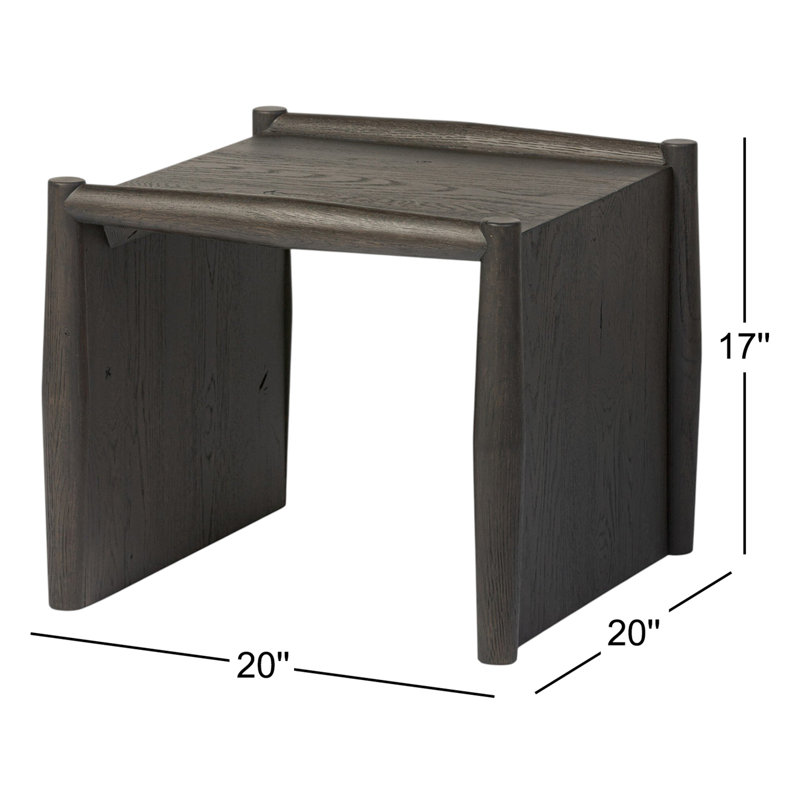 Cayenne Solid Wood End Table, Black