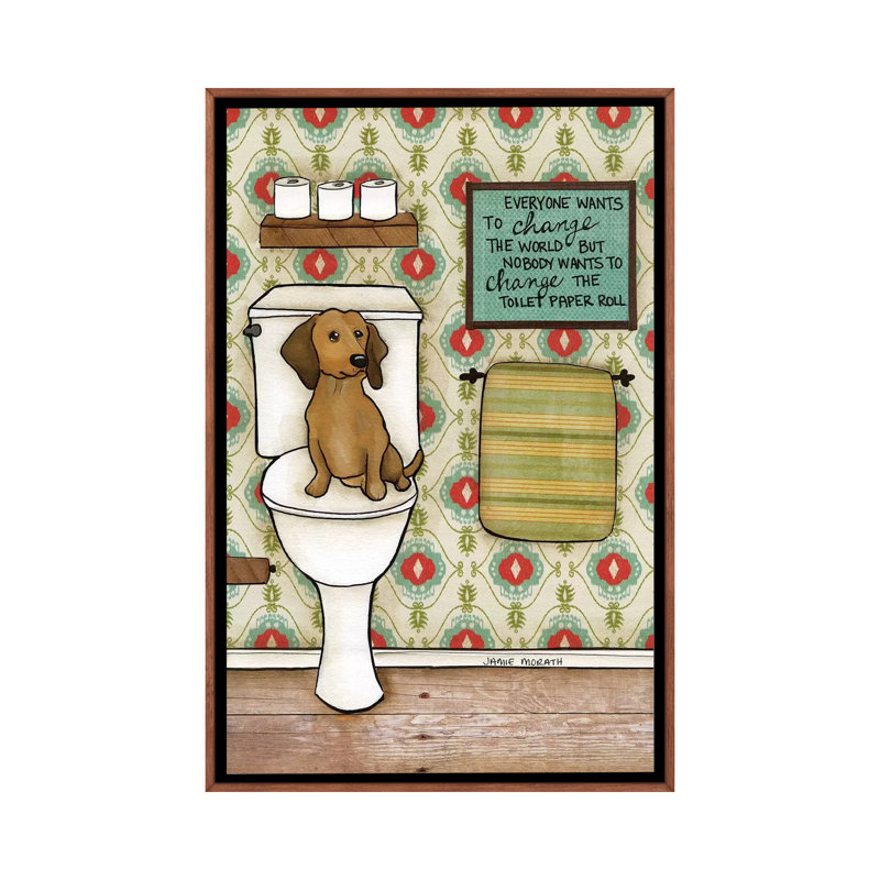 Changez le rouleau par Jamie Morath - impression, H 40 po x l 26 po x P 1,5 po, Toile classique avec cadre brun, Pas de tapis