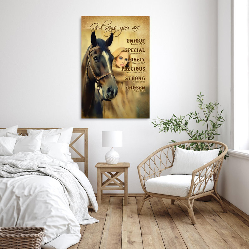 Impression sur toile, "Kristee Horses God Says You Are 2", H 36 po x l 24 po x P 1,25 po