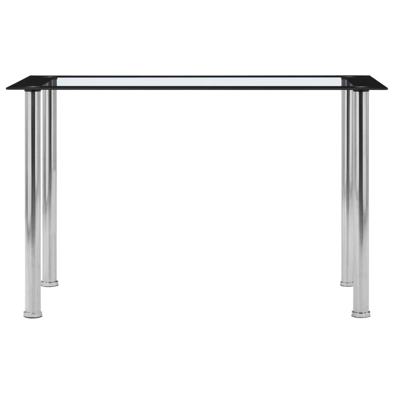 Lucette Rectangular Glass Top Dining Table with Steel Base