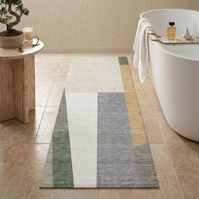 Tapis géométrique de qualité supérieure lavable à la machine Mayfield AMF2446