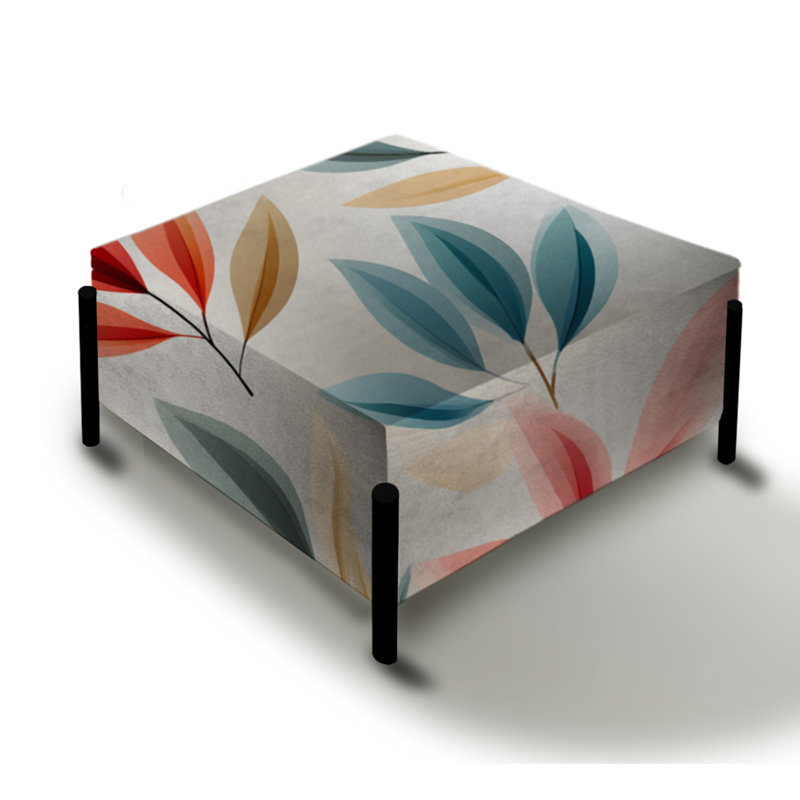 Modern Elegance - Grand repose-pieds carré floral