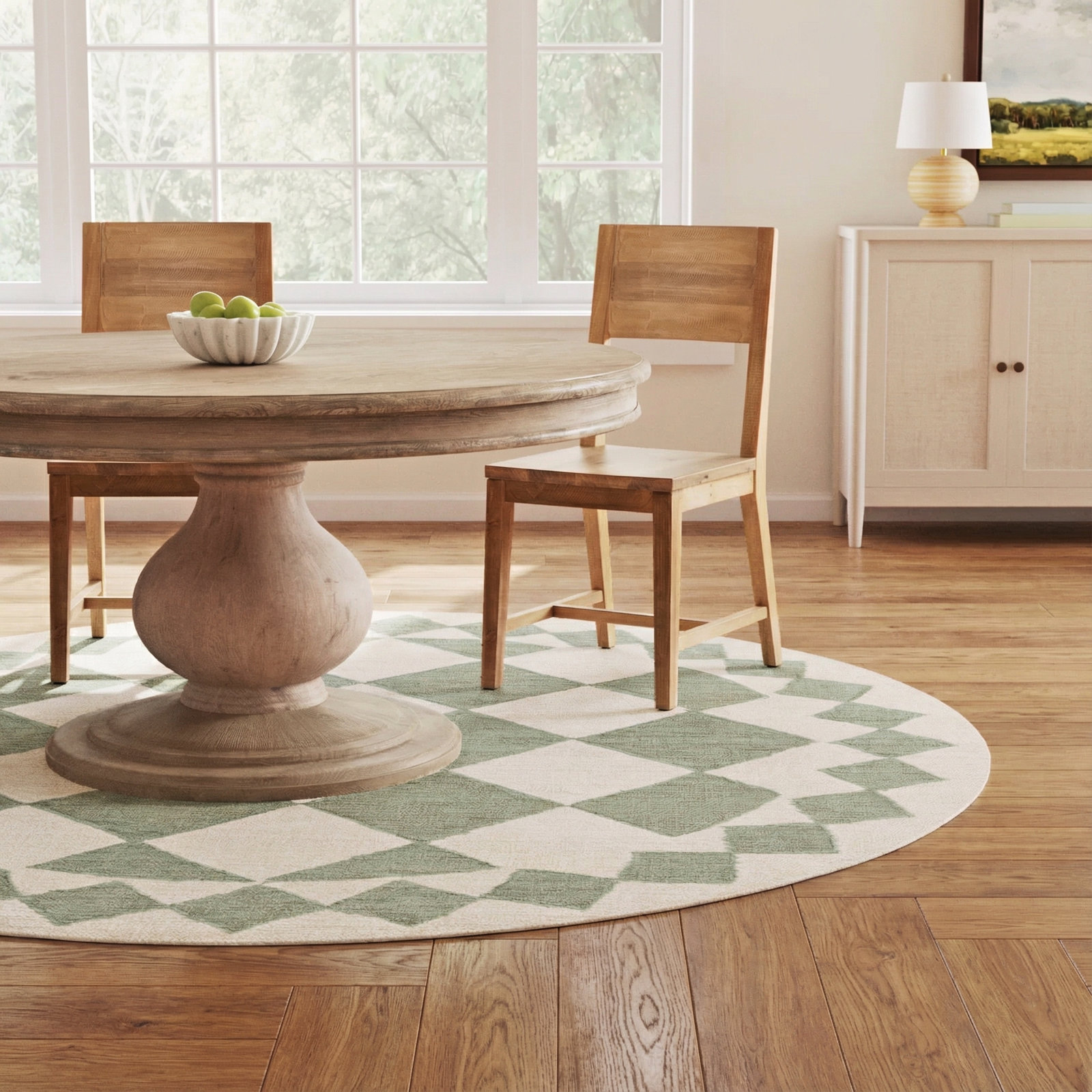 Claude Hand-Woven Geometric Rug, Round 6'
