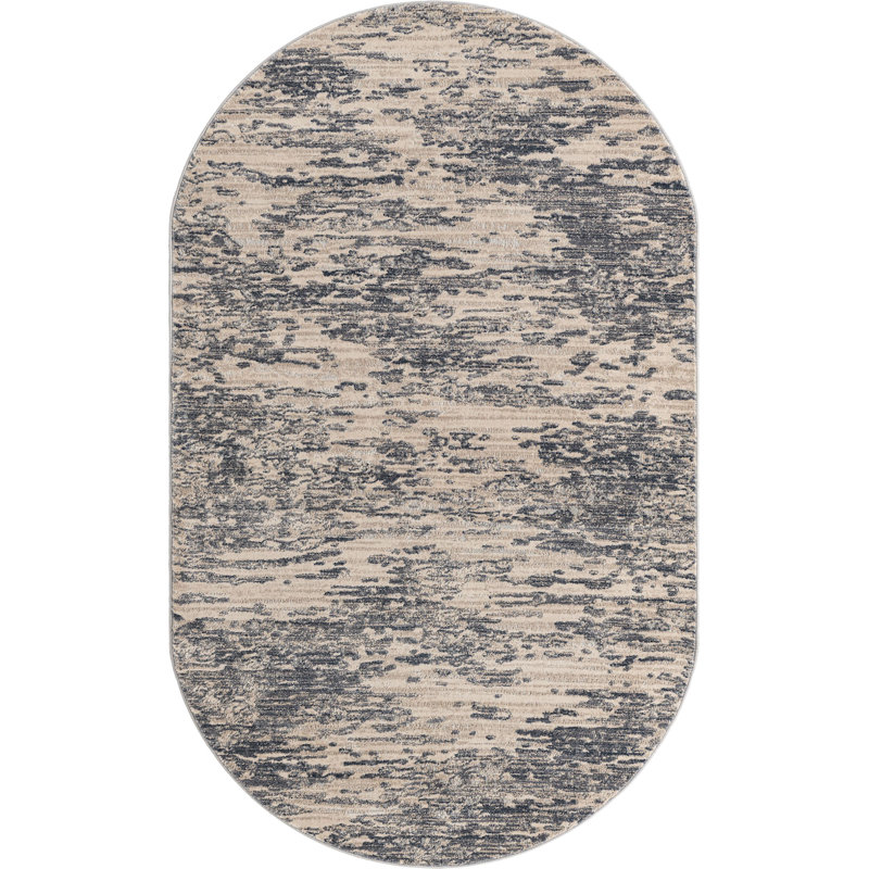 Abstract Indoor Rug, Oval 5' x 8'
