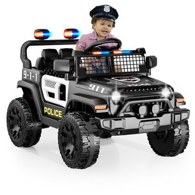 Les enfants de 12 V montent dans la voiture avec la télécommande des parents, la suspension à ressort, les lumières à DEL et le lecteur de musique, le jouet électrique sécuritaire pour les cadeaux de Noël et d'anniversaire