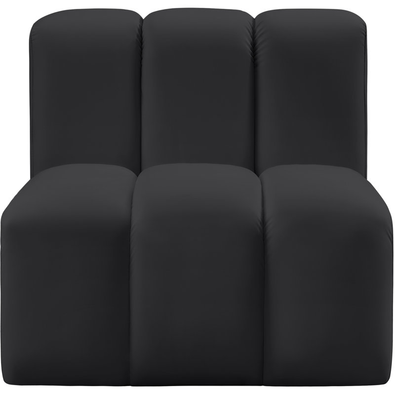 Chaise d'appoint en cuir végétalien Hurbert, Cuir végétalien noir