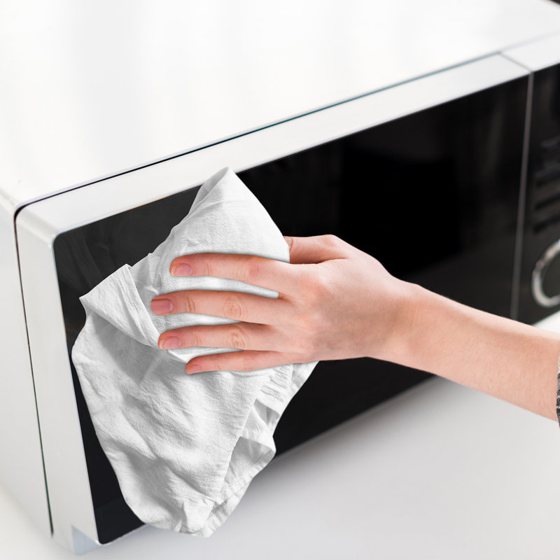 100% Cotton Solid Flour Sack Dishcloth Kitchen Towels Set for Dish Drying & Cleaning, 12, Navy