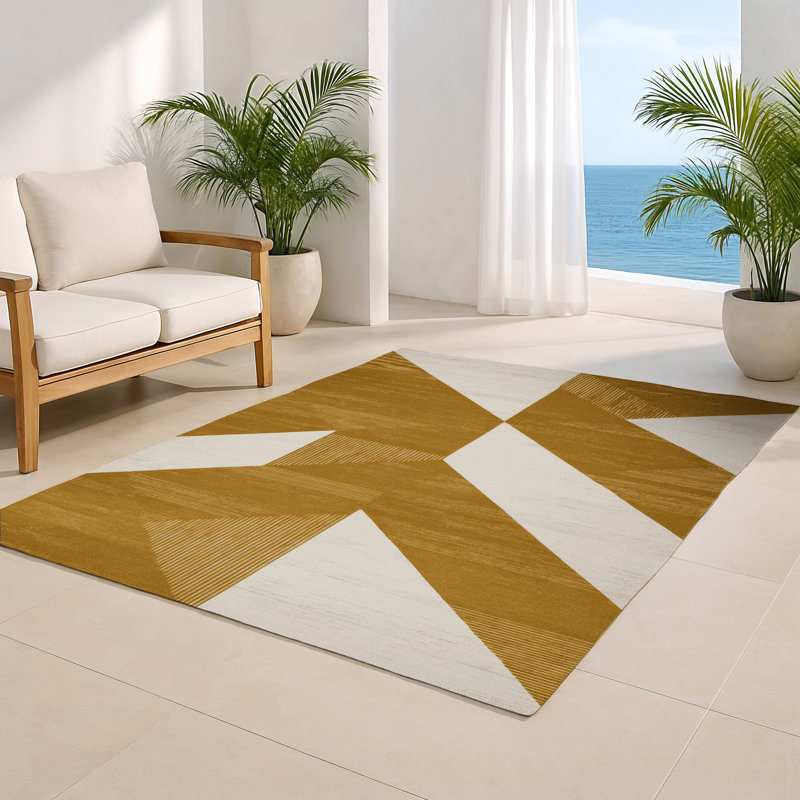 Tapis d'intérieur et d'extérieur à carreaux brun, Rectangulaire 2 pi x 3 pi