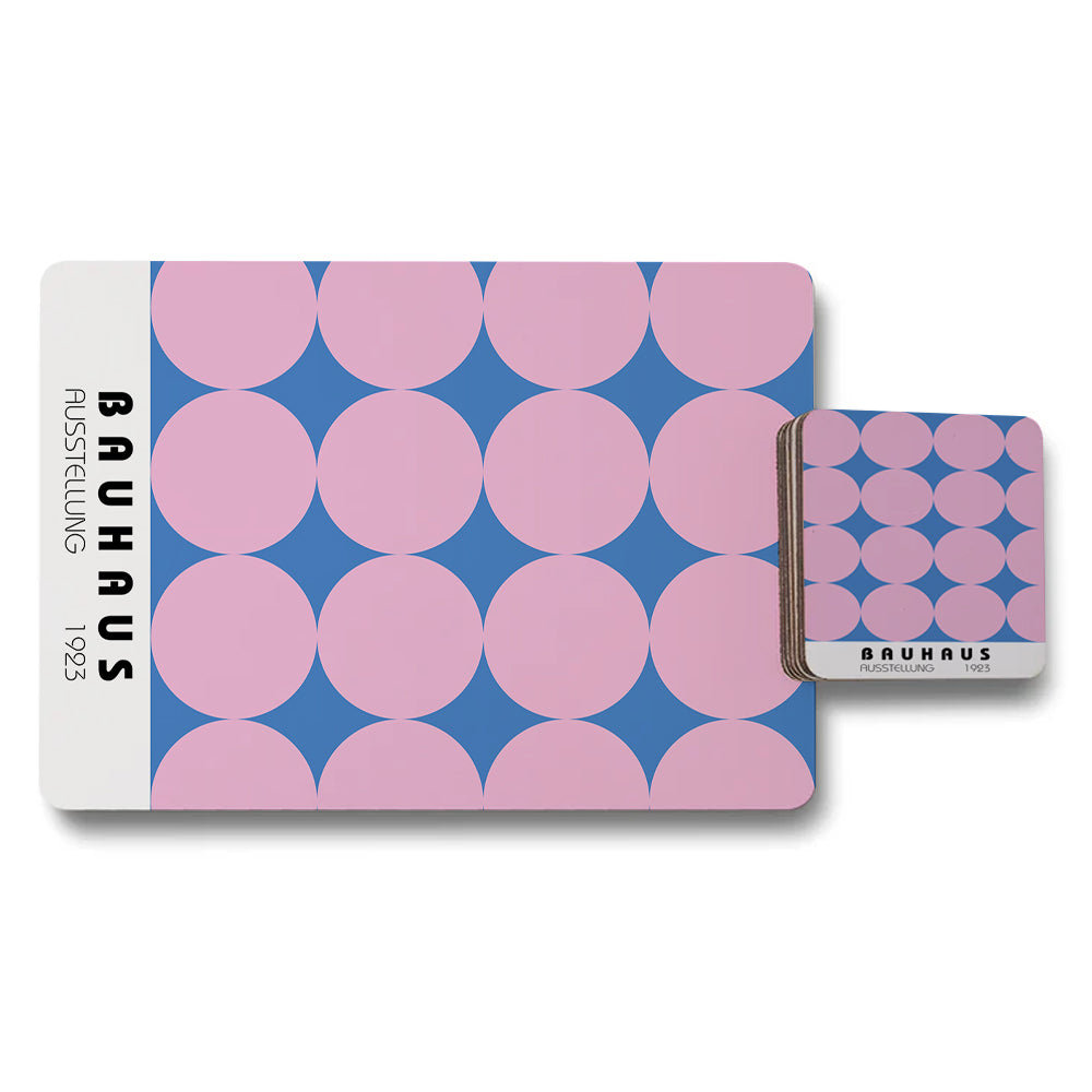 12 Piece Placemat And Coaster Set With Designer Artwork And Wood Bottom