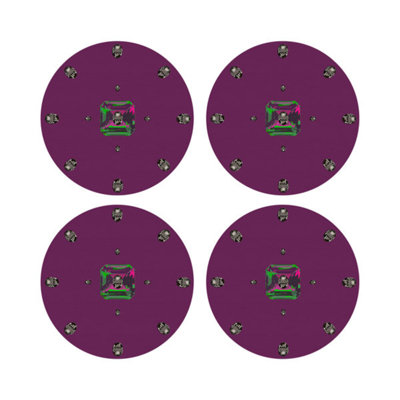 Asscher Vegan Leather Round Pebble Placemat