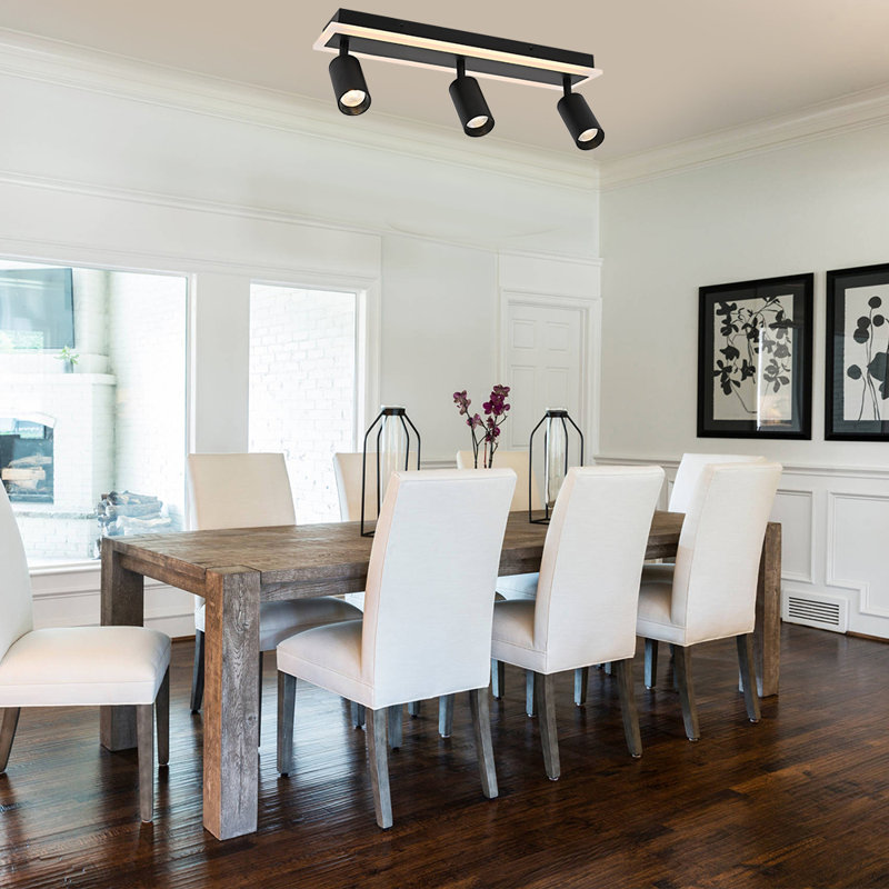 Plug In Track Lighting, LED Rotatable Heads 5 Ways Track Lighting, Track Lighting Fixtures Ceiling, Modern Black Track Light For Kitchen, Living Room. (Built-In LED Bulbs Included)