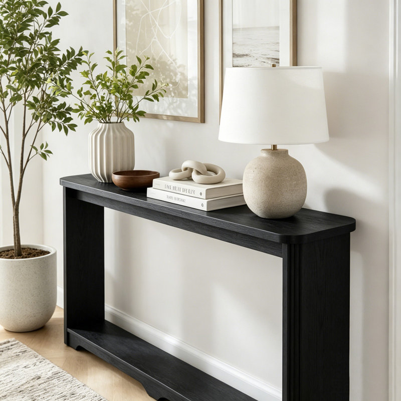 70.1"  Console Table, Black