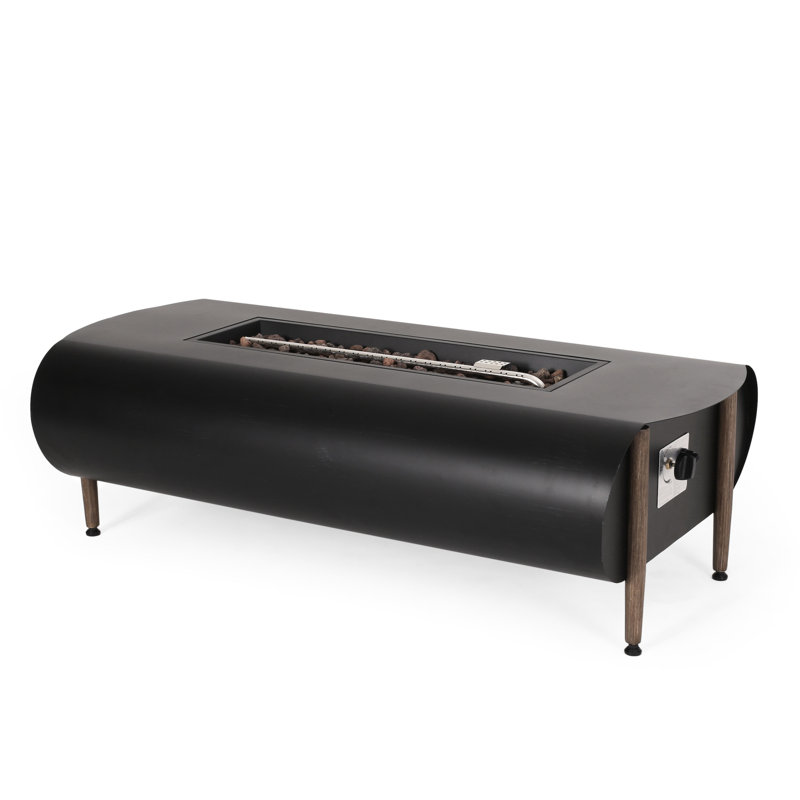 Rectangular 50,000Btu Fire Pit - Dark Gray Iron Outdoor Enjoyment Producer Pit, 50000 For Ambiance