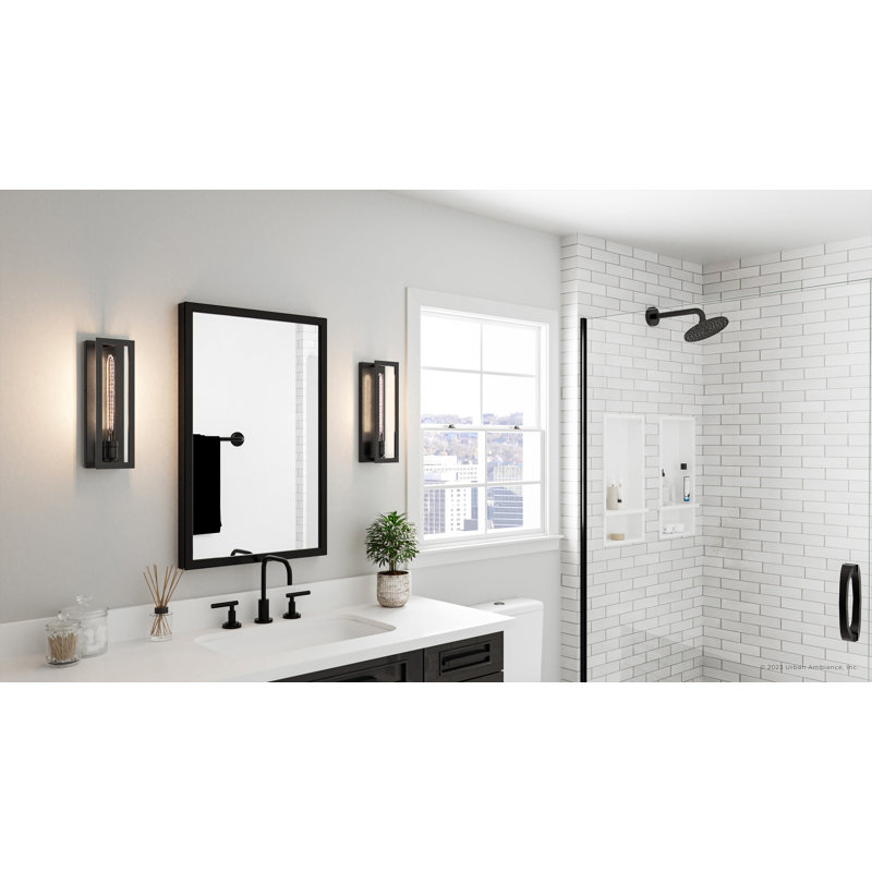 Applique murale en acier Franclin, Noir mat