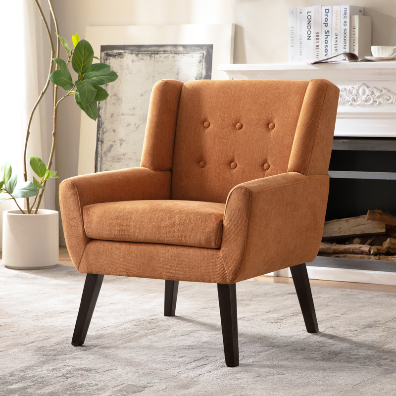 Upholstered Armchair, Orange
