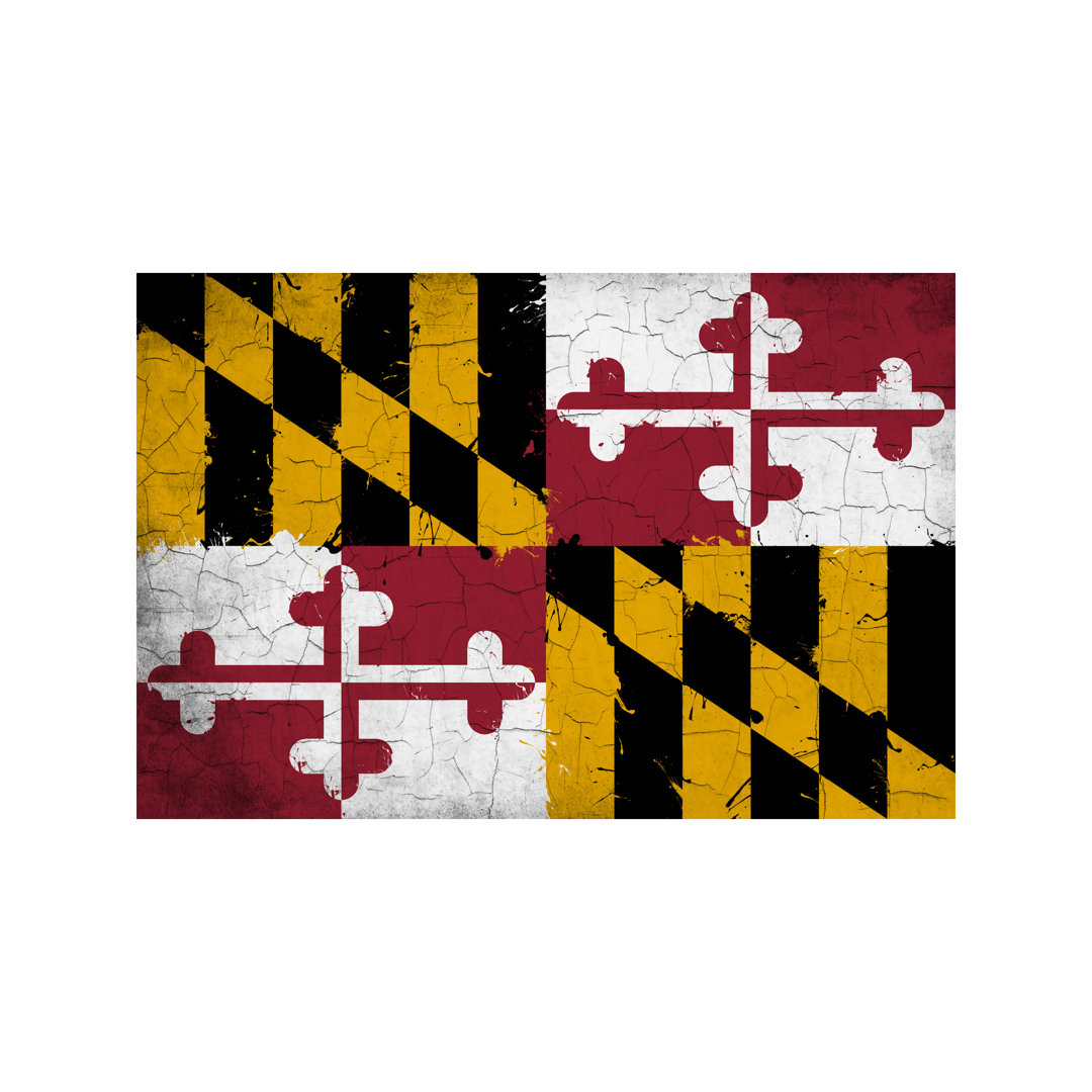 Maryland Cracked Fresh Paint State Flag by ICanvas - Print on Canvas