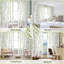 Rideaux transparents blancs et verts à long motif de feuilles de vigne-112473969