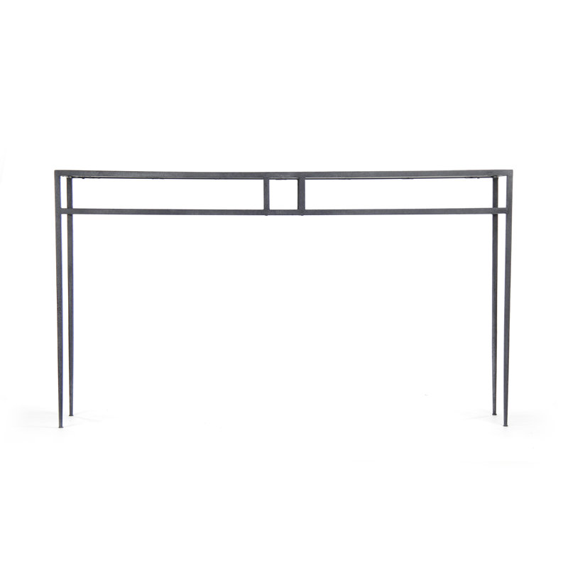 Balzac 63'' Weathered Oak Console Table with Metal Accents