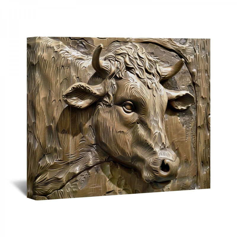 " Bull ", 32" H x 32" W x 3" D