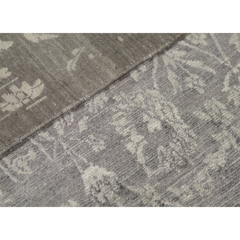 Neo Villa Floral Area Rug in Dark Gray, Rectangle 9' x 11'11"