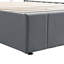 Grand lit plateforme tapissier avec système de rangement hydraulique - gris