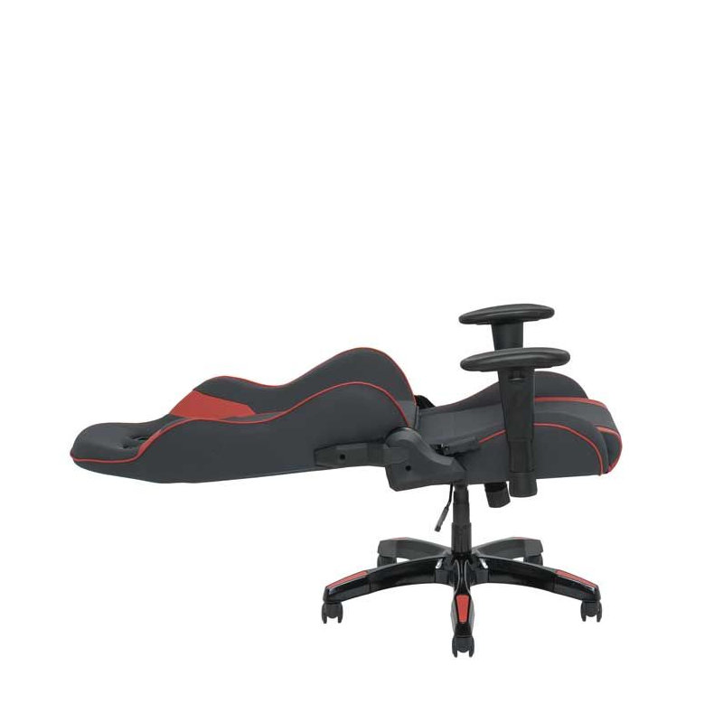 Latitude Run® Adjustable Reclining Ergonomic Swiveling PC & Racing Game Chair, Gray/Red