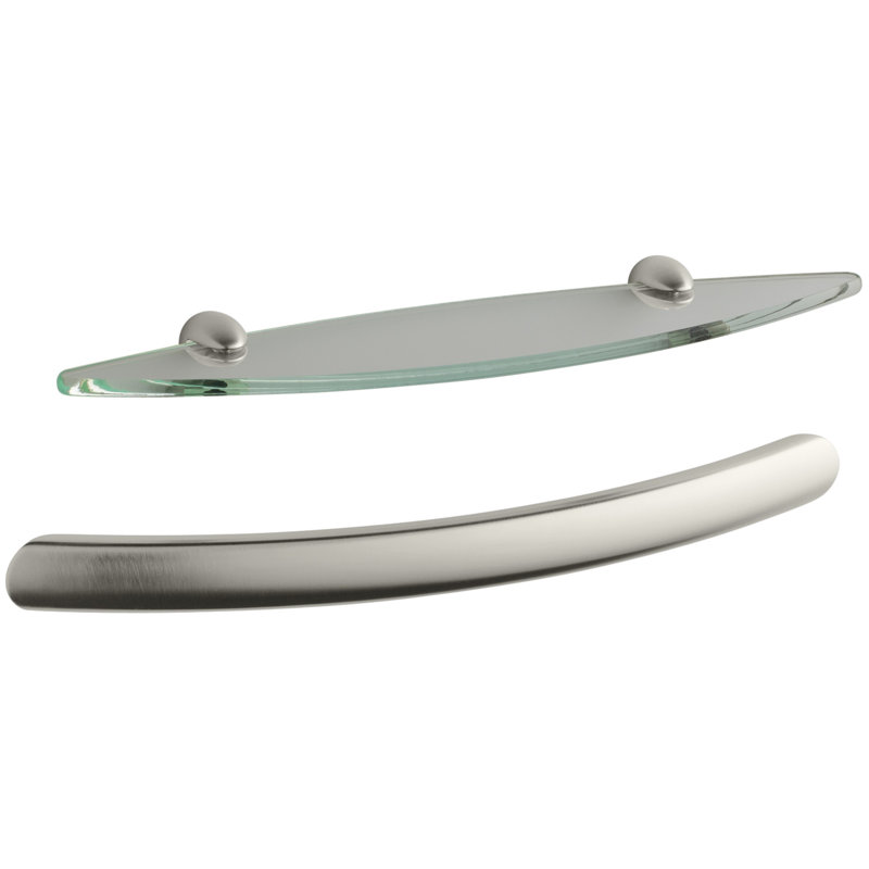 Sonata Accessory Kit Grab Bar and Shelf Kit Wall Shelf, Vibrant Brushed Nickel