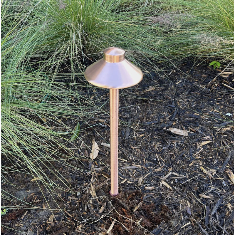 Natural Copper LED Pathway Light with Brass Finish