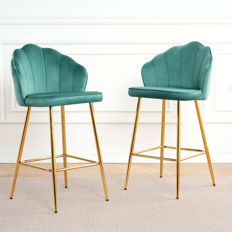 Pieds de chaise en métal vieilli, convenant au café, au bar et au restaurant (ensemble de 2), Vert