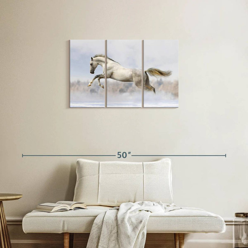 Brampt Jumping White Stallion, 20" H x 33" W